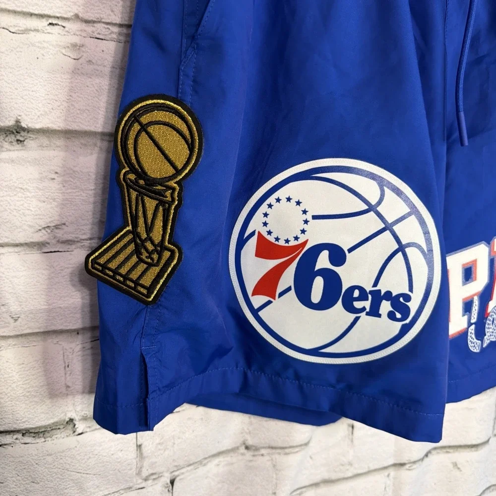 Mens Pro Standard Royal Blue NBA Philadelphia 76ers Ben Franklin Shorts Size XL